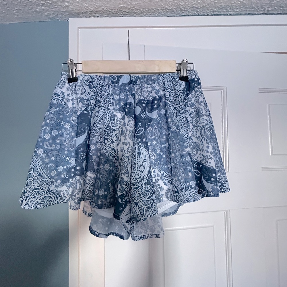 Blue Flowy Shorts